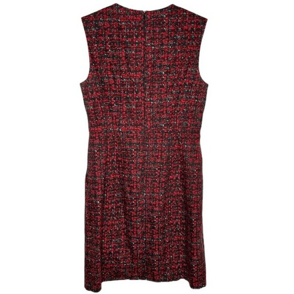Nanette Lepore Colette Fit/Flare Dress Cotton/Silk/Leather - Black/Red/Aqua - 6 - Picture 5 of 11